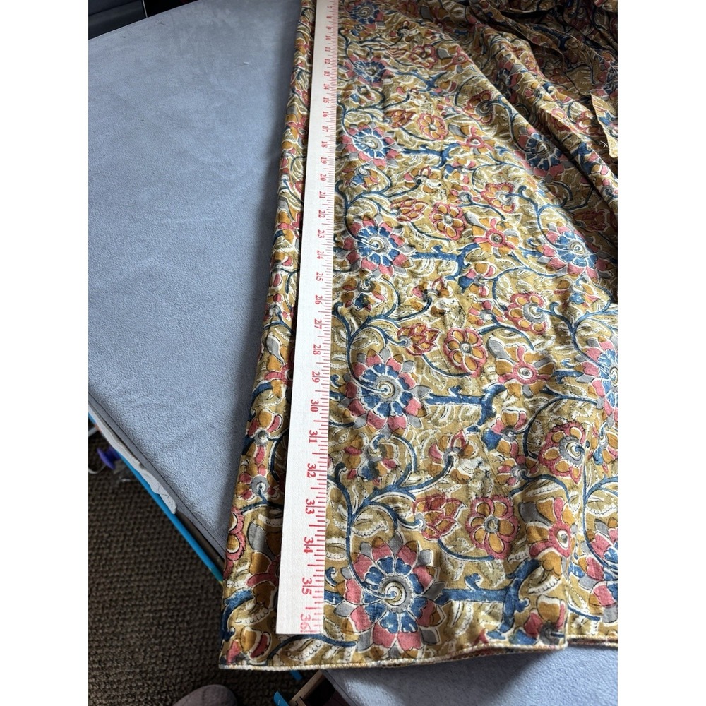 Boho India Cotton Floral Block Print Wrap Skirt Maxi Peasant White Lotus Style - Picture 4 of 9
